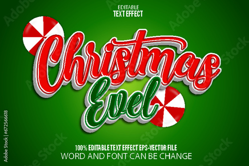 Christmas Evel Editable Text Effect Flat Gradient Style