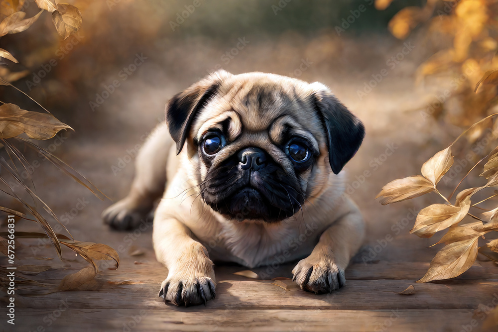 pug, generated by artificial intelligence