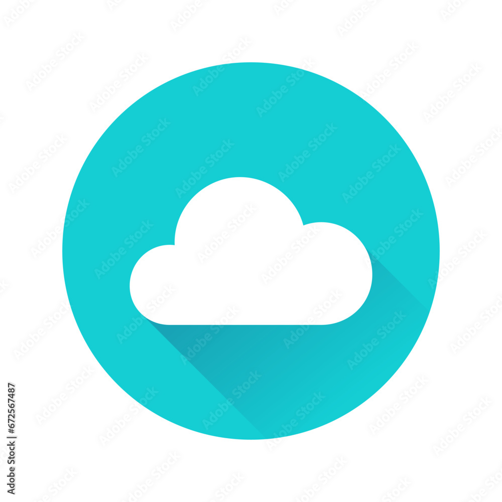 Cloud Flat Circular Shadow Icon Isolated Vector Illustration Cloud Flat Circular Shadow Icon Isolated Vector Illustration