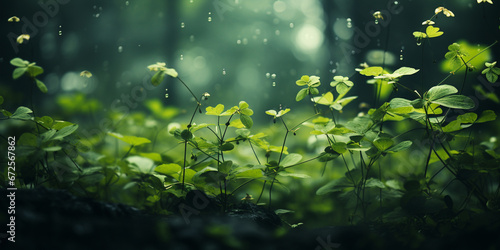 Dark green blurred natural background_ © Basit