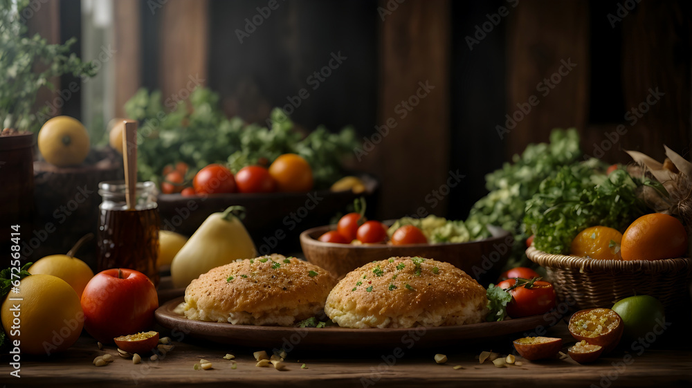 Food Background wallpaper with healty fresh food meal photograph food table