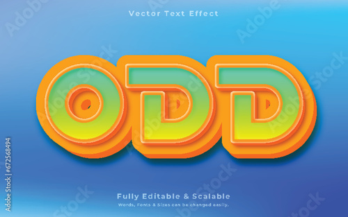 ODD 3d text effect vector