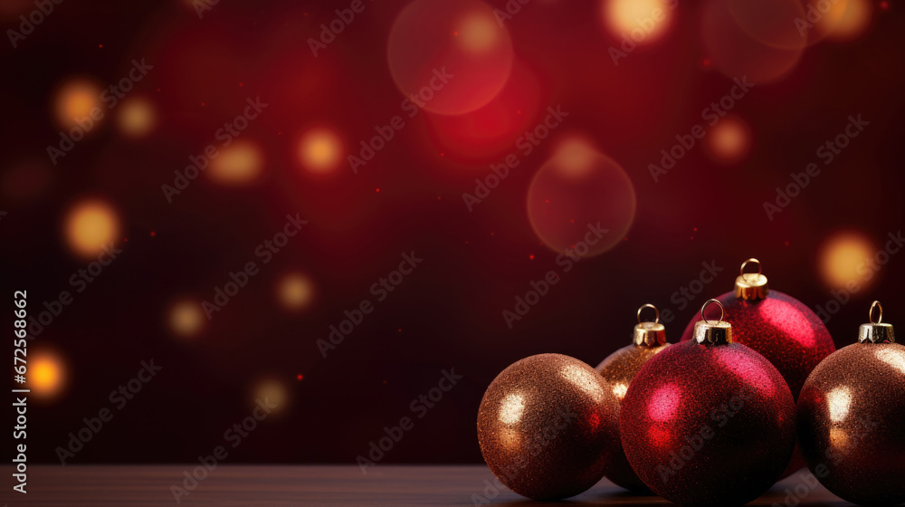 Christmas card with xmas balls and large space for text Christmas card with xmas balls and large space for text