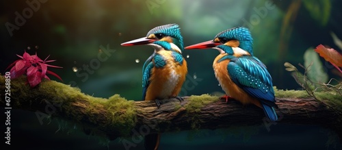 The kingfishers are showcasing their displays in the stunningly colorful woodlands