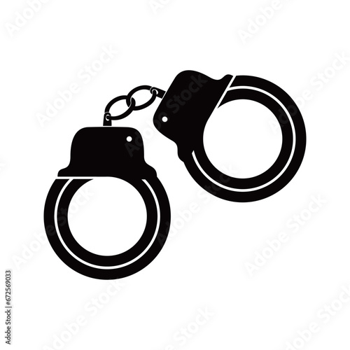 handcuffs icon design. criminal arrest sign and symbol. equipment for policeman.