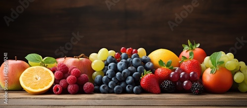 Table with fruits