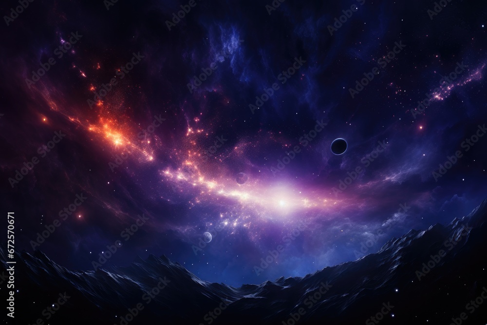 Obraz premium Galaxy Space. cosmos and star background. Generative AI