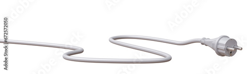 Canvastavla White plug and cable isolated on white transparent background, PNG