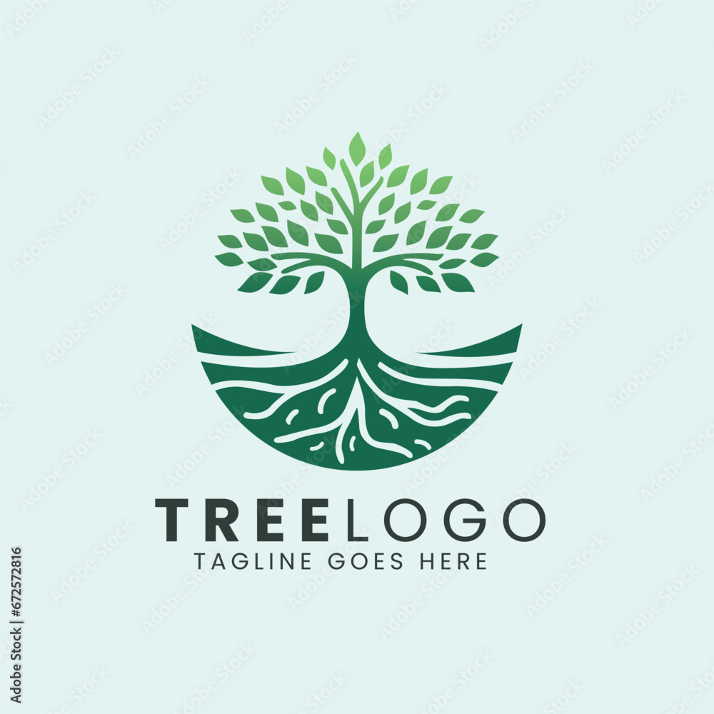 Tree Icon Logo Design, Nature trees vector illustration logo design. Tree Icon Logo Design, Nature trees vector illustration logo design.