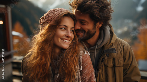 Selfie Photo Of Happy Smiling Cute Couple Wanderers , Background Image, Hd