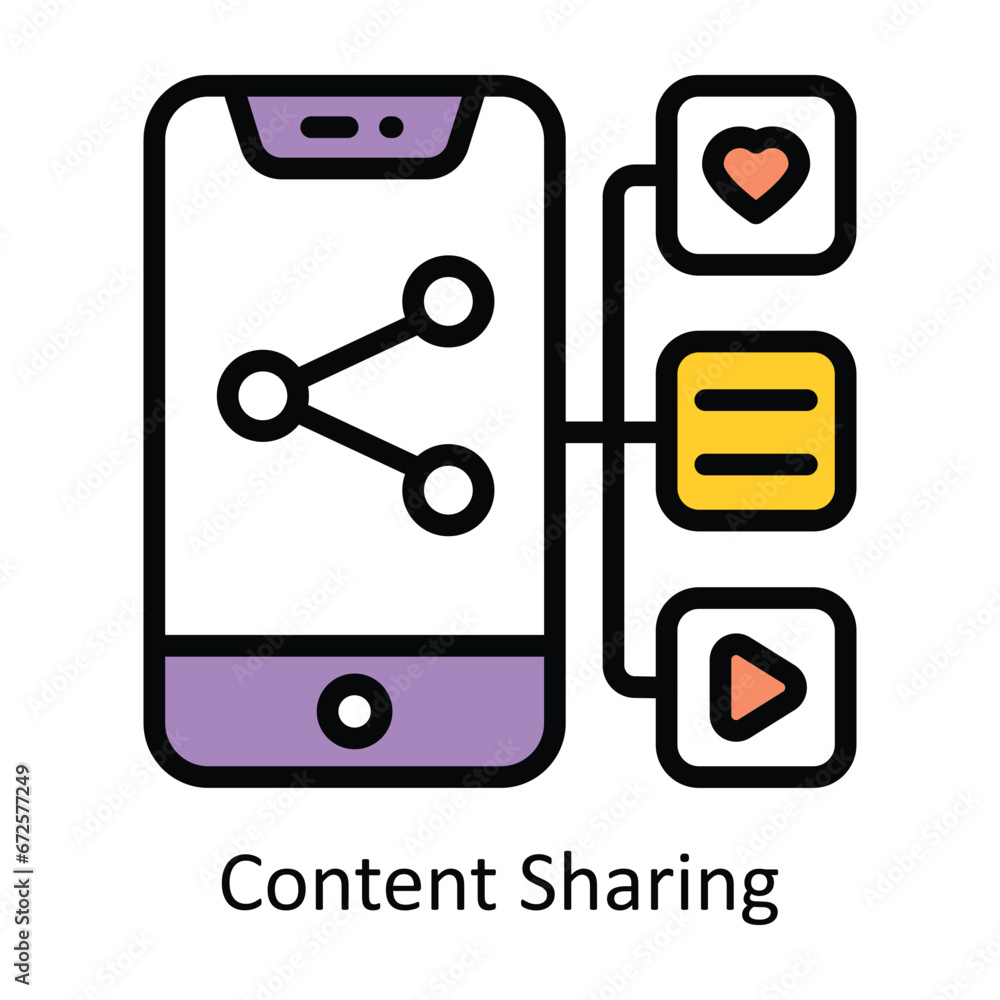 Content Sharing vector Filled outline Design illustration. Symbol on White background EPS 10 File Content Sharing vector Filled outline Design illustration. Symbol on White background EPS 10 File