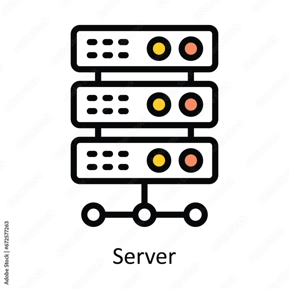 Server vector Filled outline Design illustration. Symbol on White background EPS 10 File Server vector Filled outline Design illustration. Symbol on White background EPS 10 File