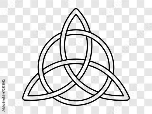 Celtic trinity icon. Triquetra symbol. Vector illustration isolated on transparent background