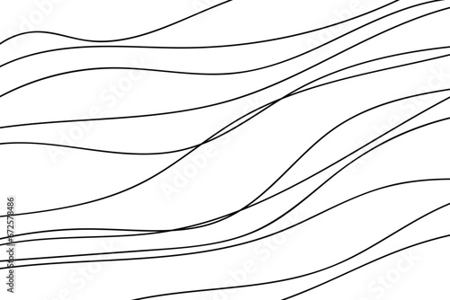 Monochrome wave pattern. Wavy background. Hand drawn lines. Hair texture. Doodle for design. Line art. Black and white