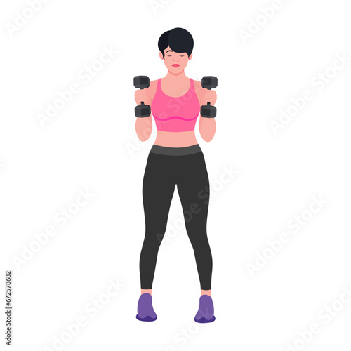 set of sports women lifting weights icon