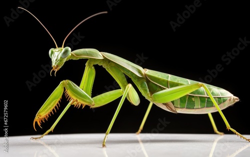 Graceful Isolated Elegant Praying Mantis photo