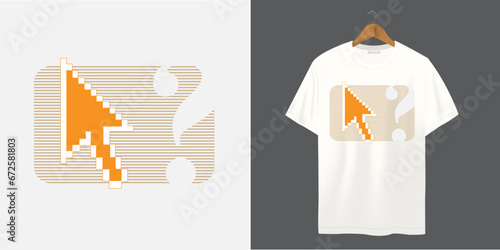 T Shirt with Cursor Print for Computer Graphic Designer T Shirt