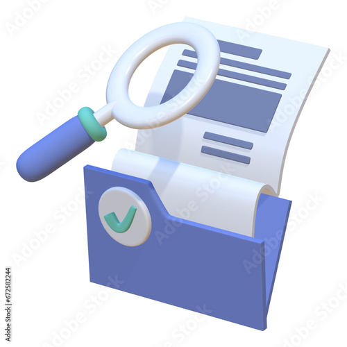 Verify Document 3d Illustration of the approved stamp concept, suitable for use on commercial websites, marketing collateral, and product packaging