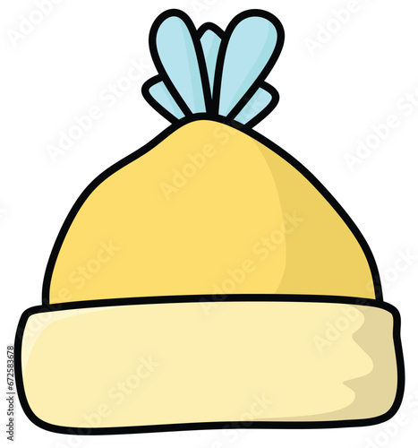 Baby Beanie Hat, Cute Baby Items and Toy Accessories Vector Illustration