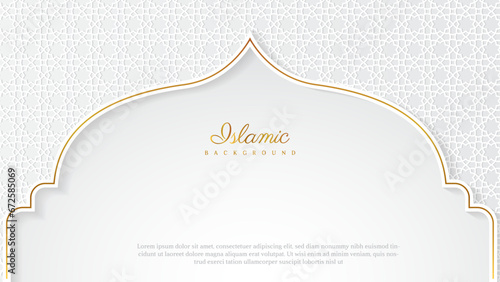 islamic background in white and gold color. islamic vector illustration
