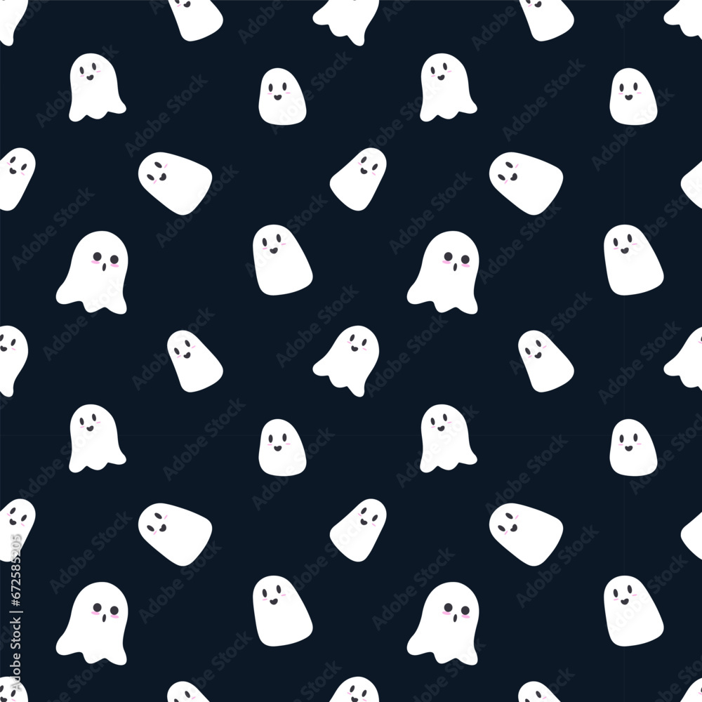 Cute Ghost vector seamless pattern design Cute Ghost vector seamless pattern design