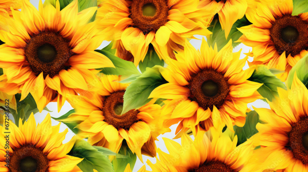 Vibrant Sunflowers Watercolor Seamless Pattern, Background Image, Hd Vibrant Sunflowers Watercolor Seamless Pattern, Background Image, Hd