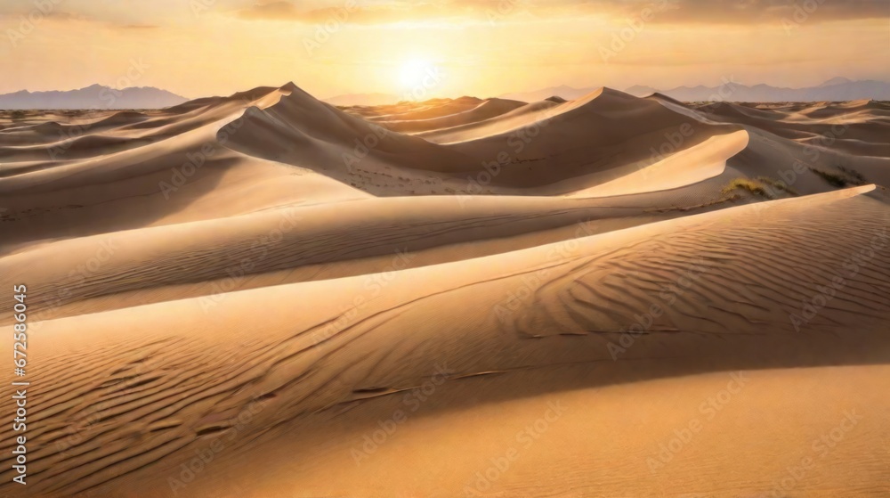 illustration of sand dunes as far as the eye can see for the backdrop