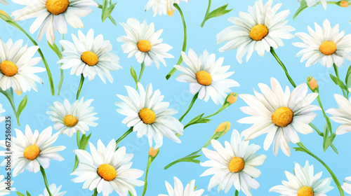 Whimsical Daisies Watercolor Seamless Pattern Playful   Background Image  Hd