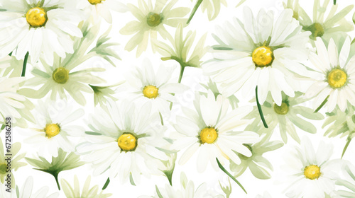 Whimsical Daisies Watercolor Seamless Pattern Playful   Background Image  Hd