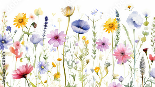 Wildflowers Watercolor Seamless Pattern Natural, Background Image, Hd © ACE STEEL D