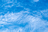 Blue sky with beautiful thin spindrift clouds. Background.