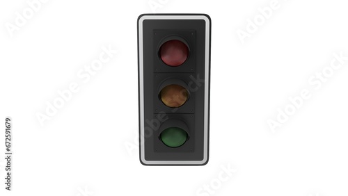 traffic light on white