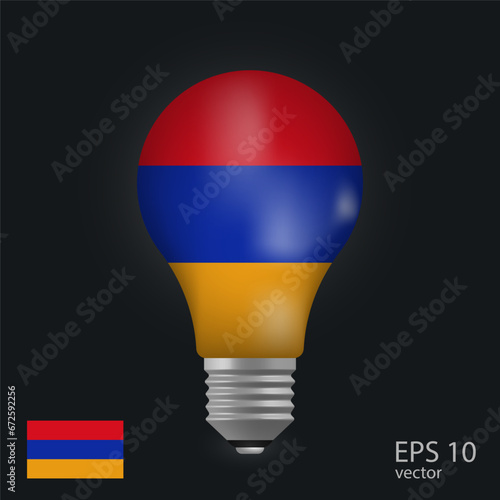 Free Download Vector light bulb with flag of Armenia, 3D rendering isolated on gray background. - GFXLoad