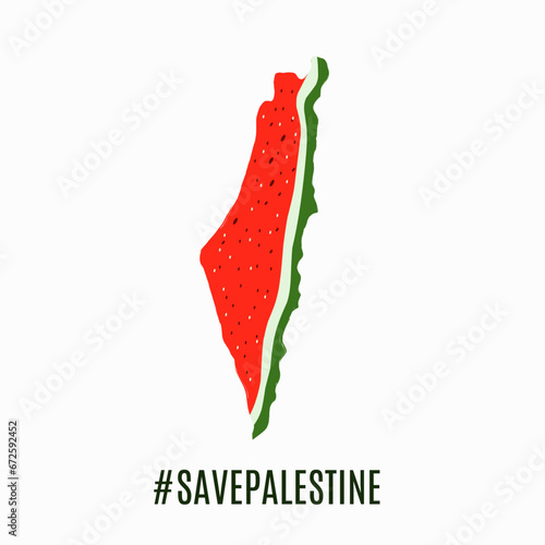 vector of watermelon represent free palestine 