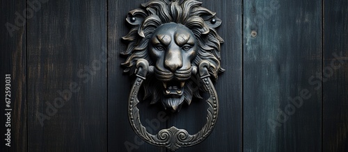 Iron lion door knocker