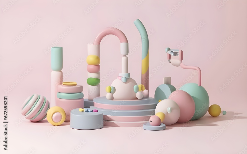3d render pastel digital asset ai generative 3d render pastel digital asset ai generative