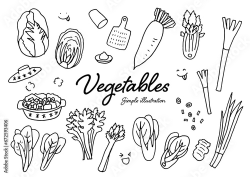 野菜のラフな手描きのイラスト