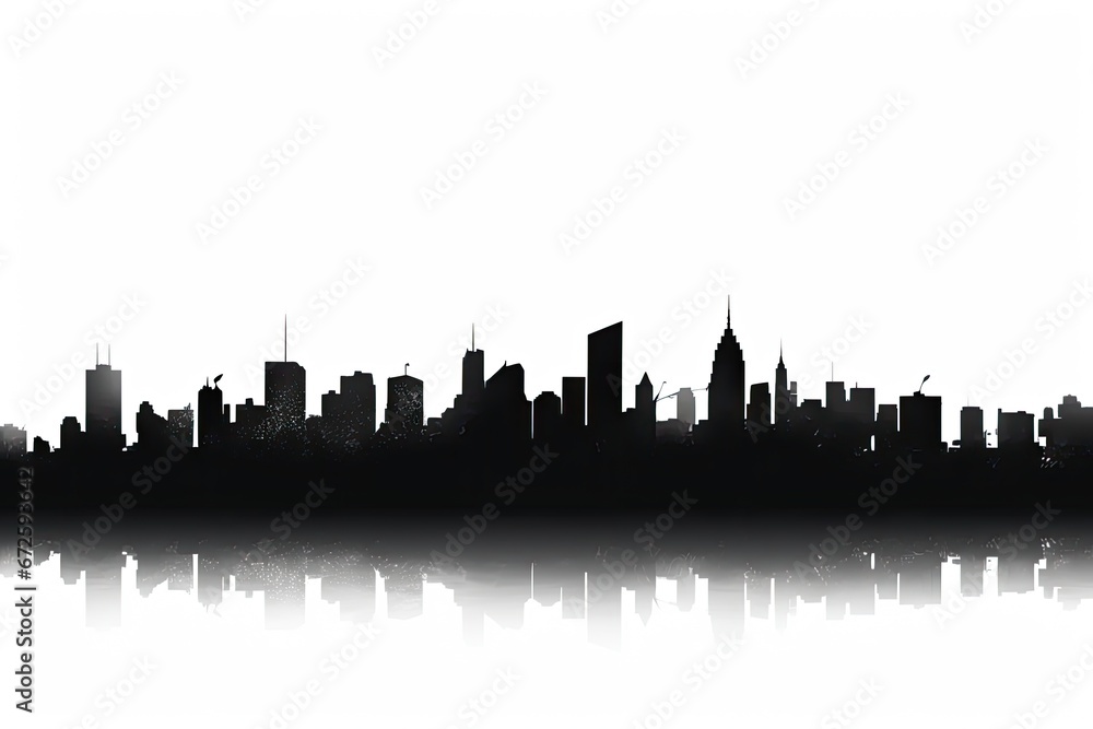 silhouette of a city on white background