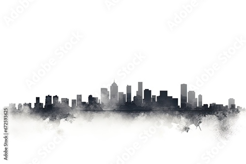 silhouette of a city on white background © Salander Studio