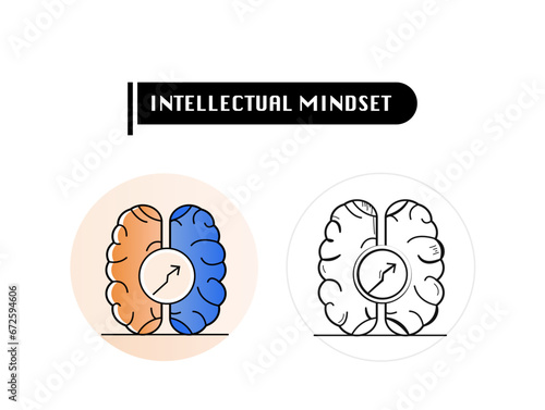 Brain growth | Mind Developement Icon with Line & Colorful Style. 
