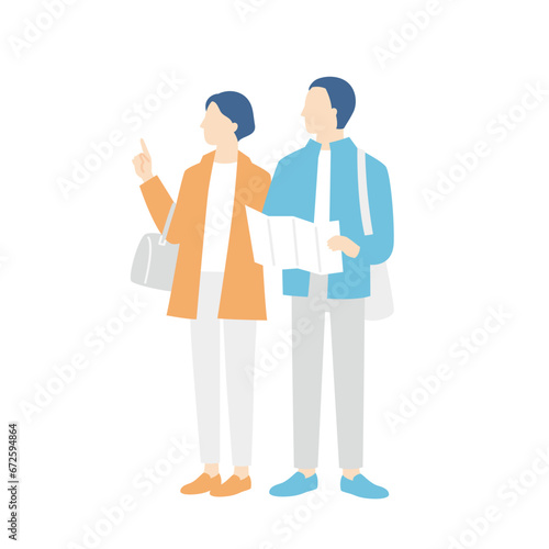 旅行を楽しむシニア夫婦