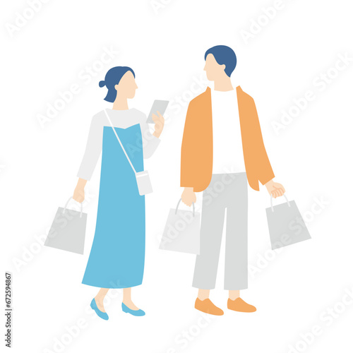 ショッピングを楽しむカップル