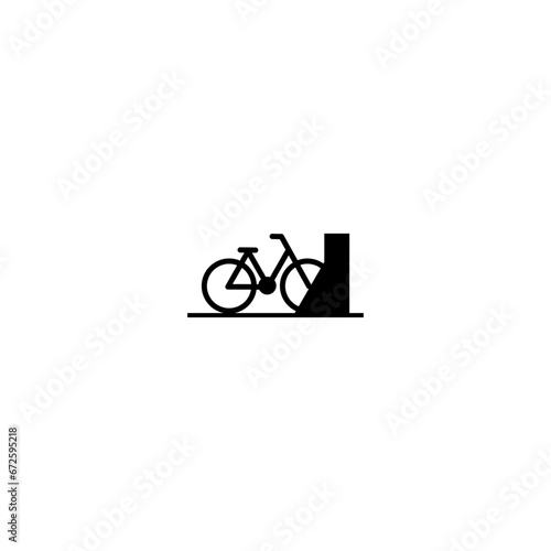 Station bicycle icon. Area place sign. Bicycle parking lot isolated on white background