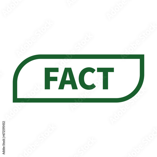 Fact Stamp In Green Line Rectangle Parallelogram Shape For Information Sign
