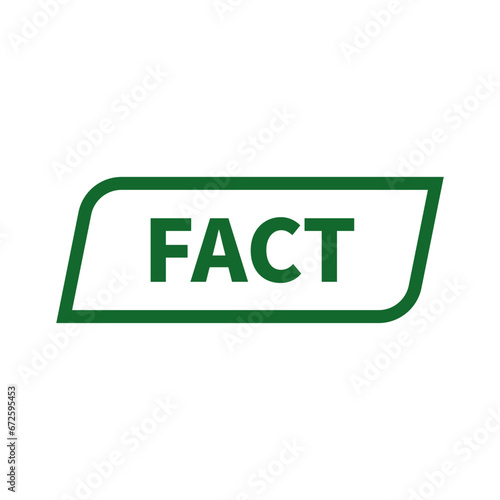 Fact Stamp In Green Parallelogram Line Rectangle Shape For Information Sign
