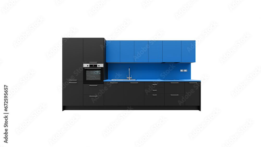 KITCHEN DESIGN 3D RENDERING MODEL ISOLATED ON WHITE. DARK GREY AND BLUE KITCHEN PERSPECTIVE VIEW PNG TRANSPARENT KITCHEN DESIGN 3D RENDERING MODEL ISOLATED ON WHITE. DARK GREY AND BLUE KITCHEN PERSPECTIVE VIEW PNG TRANSPARENT