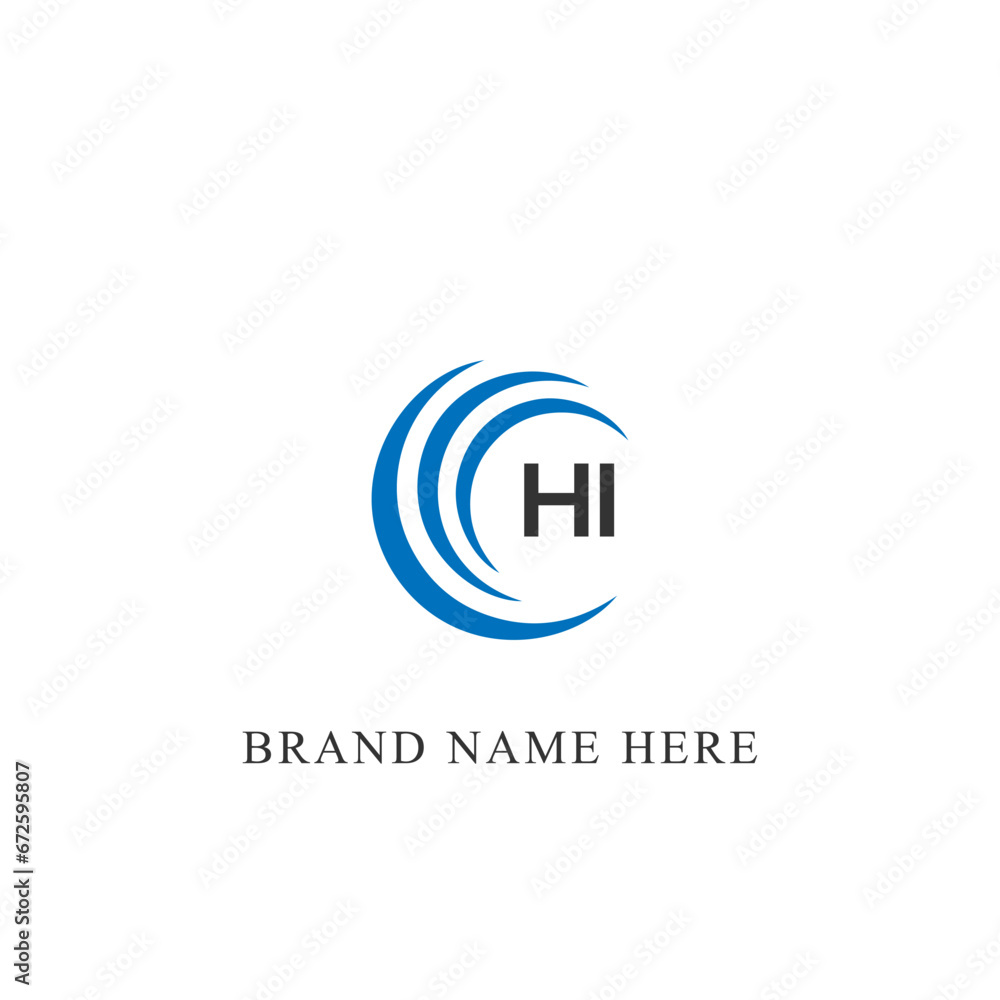 HI H I letter logo design. Initial letter HI linked circle uppercase monogram logo blue and white. HI logo, H I design. HI, H I HI H I letter logo design. Initial letter HI linked circle uppercase monogram logo blue and white. HI logo, H I design. HI, H I