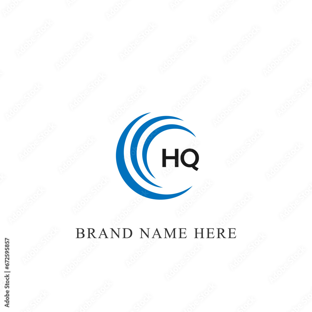 HQ H Q letter logo design. Initial letter HQ linked circle uppercase monogram logo blue and white. HQ logo, H Q design. HQ, H Q HQ H Q letter logo design. Initial letter HQ linked circle uppercase monogram logo blue and white. HQ logo, H Q design. HQ, H Q