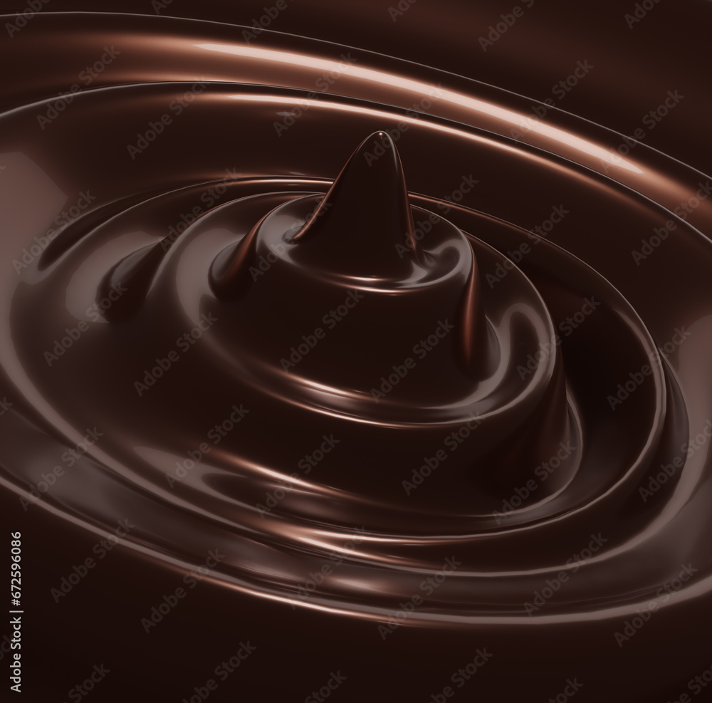 Chocolate, wave , 3d render - obrazy, fototapety, plakaty 