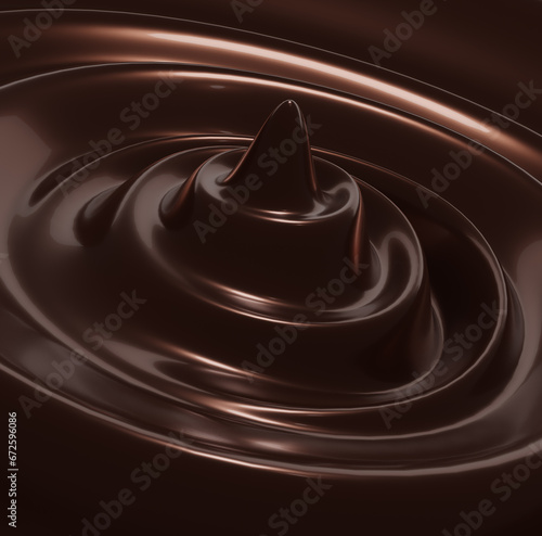 Chocolate, wave , 3d render